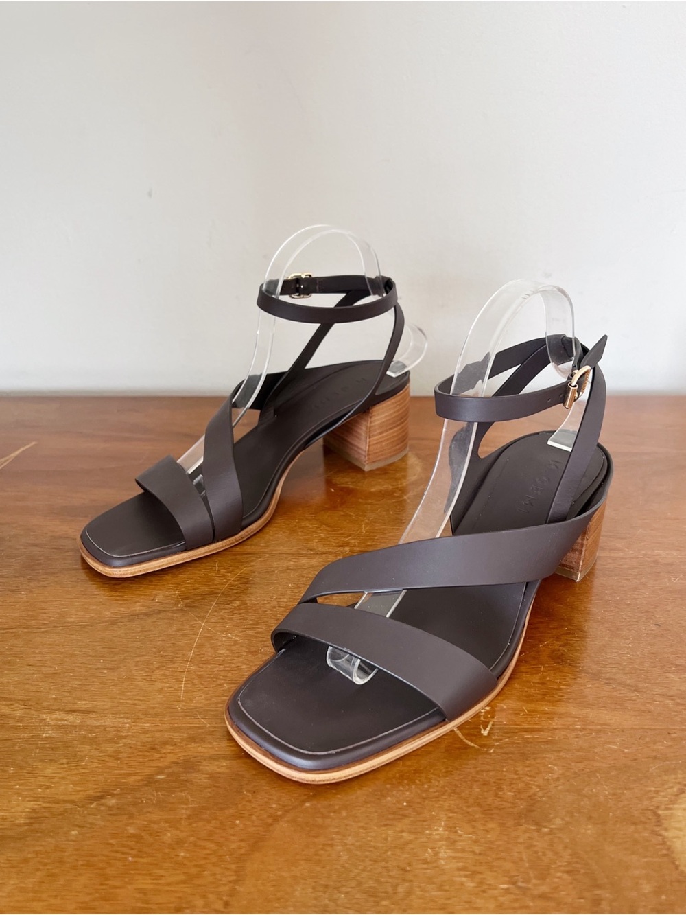 M GEMI • The Moira strappy block heel sandals calf leather Italy designer - Picture 2 of 16